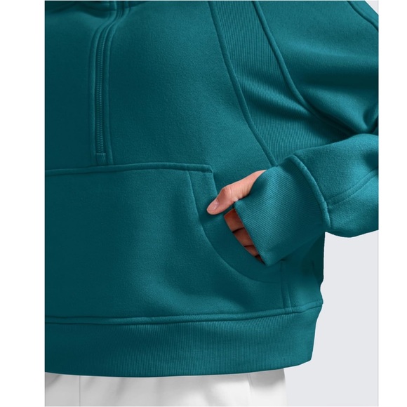 NEW CRZ Yoga Fleece Lined Half Zip Soft Pullover Sweatshirt Powder Blue Size XS - Picture 7 of 14